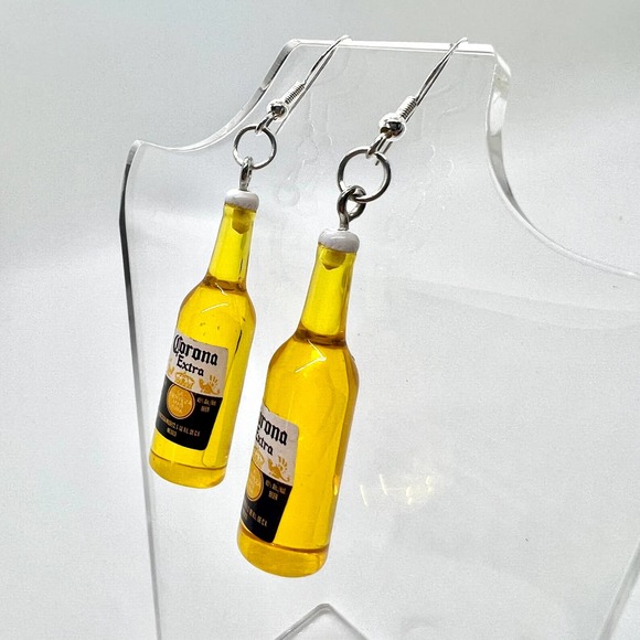 Alcohol Earrings - Corona Earrings - Beer Bottle Earrings - New Years Earrings - Picture 6 of 10